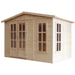 Timbela Gartenhaus/Gerätehaus Holz M334FB+H334FBGREEN 6 m² Dachziegel Grün mit Boden