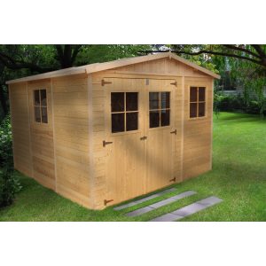 Timbela Gartenhaus/Gerätehaus Holz M335 9 m² mit Fenstern ohne Boden