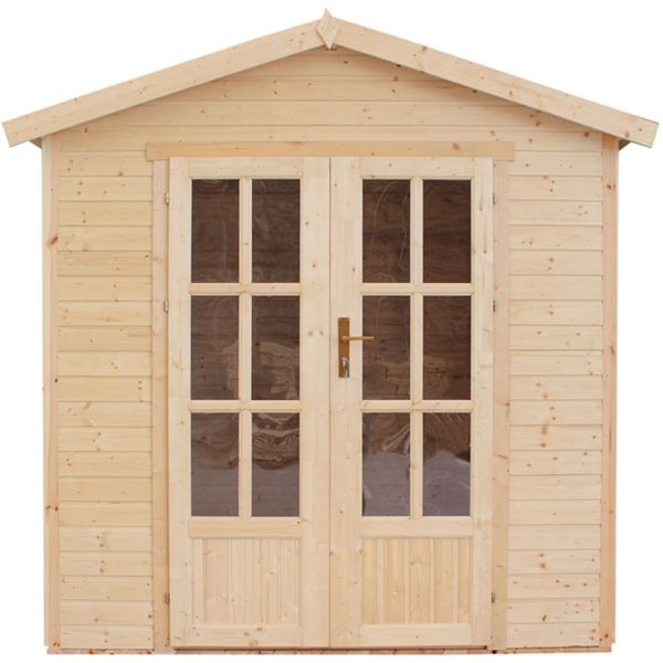 Timbela Gartenhaus/Gerätehaus Holz M351FB+H351FBRED 4 m² Dachziegel Rot mit Boden