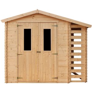 Timbela Gartenhaus/Gerätehaus Holz  mit Brennholzregal M386C 4