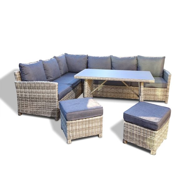 Home Deluxe Gartenmöbel-Set Bahia 6-tlg. Polyrattan Grau