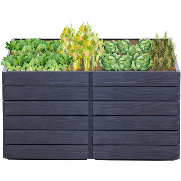 Garantia Hochbeet-System 2 L Ergo Quadro 75 cm x 160 cm x 80 cm Wood