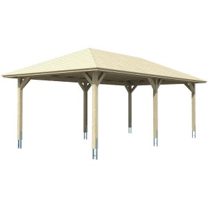 Skan Holz Carport Taunus 439 cm x 786 cm Weiß