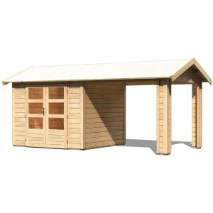 Karibu Holz-Gartenhaus/Gerätehaus Lesina  240 cm x 244 cm mit Dachausbauelement