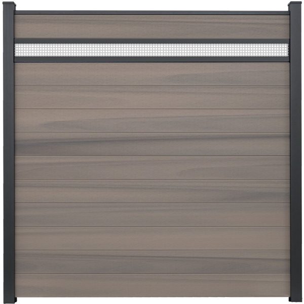 GroJa Solid Steckzaun mit 15 cm Lochblech 180 x 180 cm Bi-Color Braun