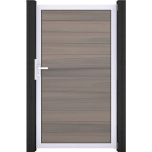 GroJa Solid Steckzauntor 100 x 180 cm Bi-Color Braun Rahmen EV1