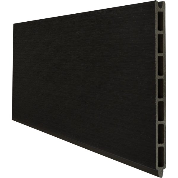 GroJa Solid Grande Premium Einzelprofil Steckzaun 180 x 24 cm Schwarz