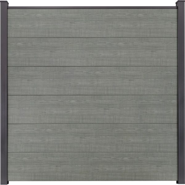 GroJa BasicLine Stecksystem Komplettset 180 x 180 cm Grey Ash Cut Grau