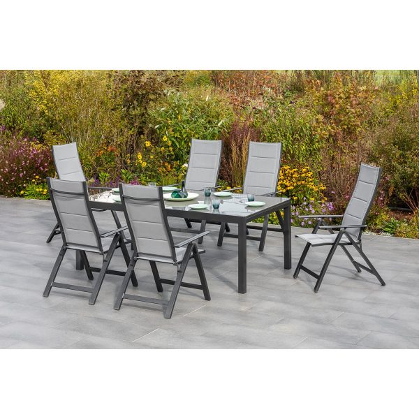 Merxx Gartenmöbel-Set Florenz 7-teilig Semi Ausziehtisch