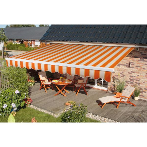 Spettmann Gelenkarmmarkise 350 cm x 250 cm Beige-Orange gestreift