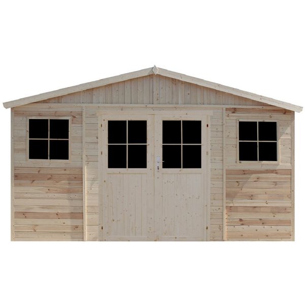 Timbela Gartenhaus/Gerätehaus Holz M332F+M332G 8 m² mit Fenstern und Boden