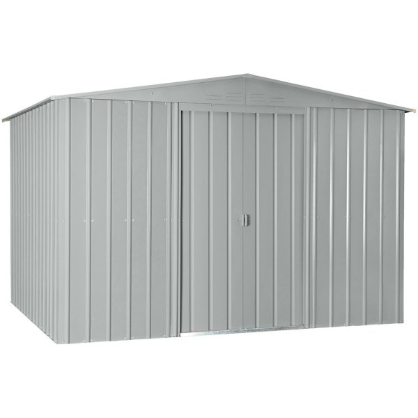 Globel Industries Metall-Gerätehaus 10x8 Silber Metallic B x T: 295 cm x 237 cm