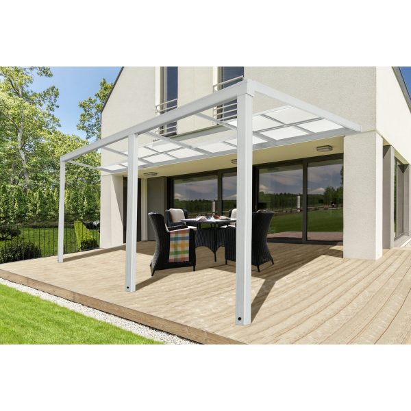 Home Deluxe Terrassenüberdachung Solis Deluxe 579 x 295 x 233/272 cm Weiß