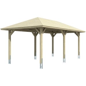 Skan Holz Carport Taunus 374 cm x 656 cm Natur