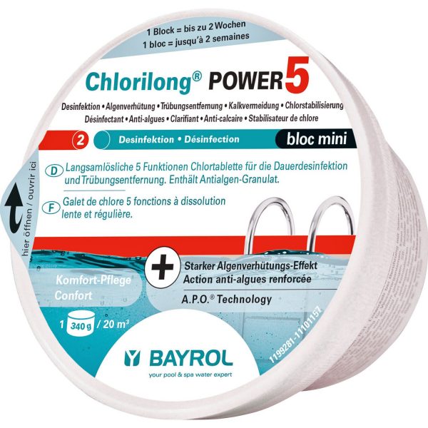 Bayrol Chlorilong Power5 Bloc 5 Funktionen Maxi-Chlortablette 340 g