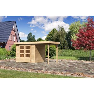Karibu Holz-Gartenhaus/Gerätehaus Boras Natur Flachdach Unbehandelt 238 cm x 213 cm