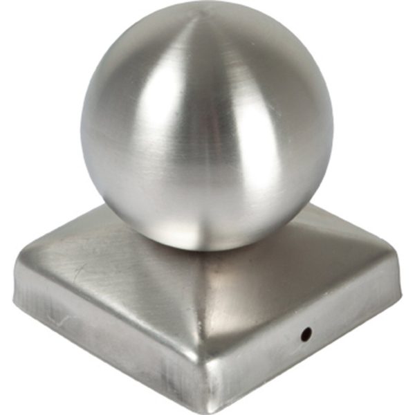 T & J Pfosten Abdeckung aus Metal Edelstahl 9 x 9 cm Kugel