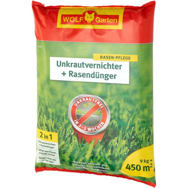 Wolf-Garten 2-in-1 Unkrautvernichter plus Rasendünger SQ 450 Inhalt 9 kg