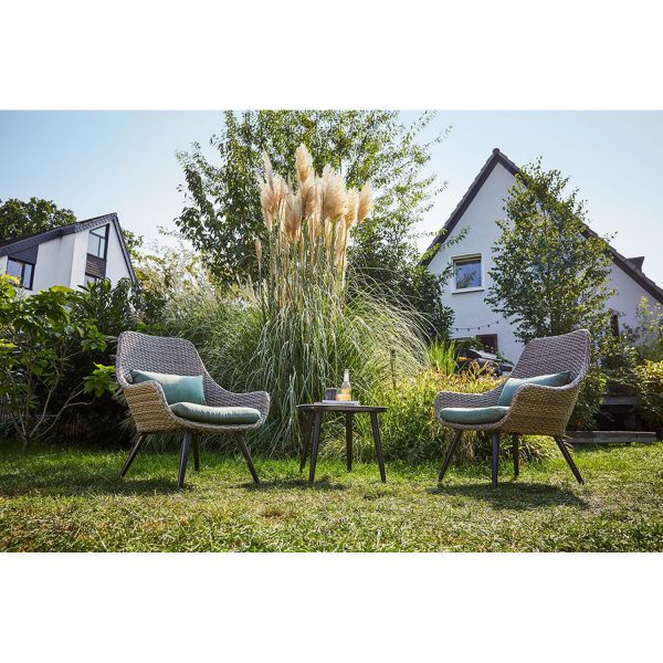 Balkonmöbel-Set Aliceville 3-teilig Polyrattan Grün-Grau