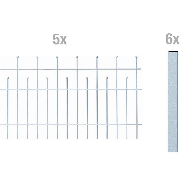 Metallzaun Grund-Set Madrid verzinkt z. Einbetonieren 100 cm x 1000 cm