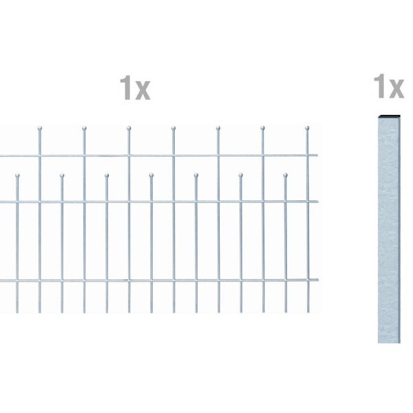 Metallzaun Anbau-Set Madrid verzinkt z. Einbetonieren 75 cm x 200 cm