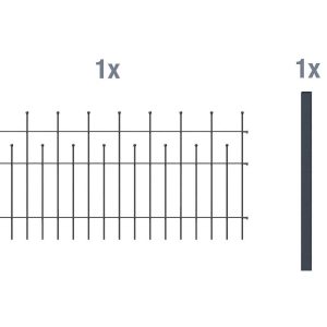 Metallzaun Anbau-Set Madrid Anthrazit z. Einbetonieren 75 cm x 200 cm