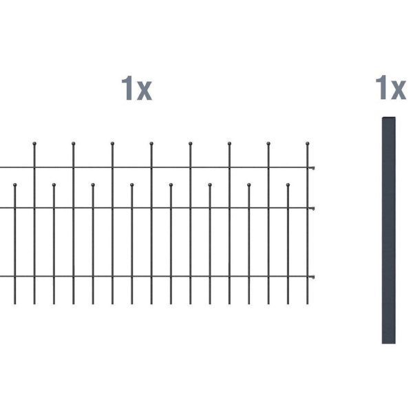 Metallzaun Anbau-Set Madrid Anthrazit z. Einbetonieren 100 cm x 200 cm