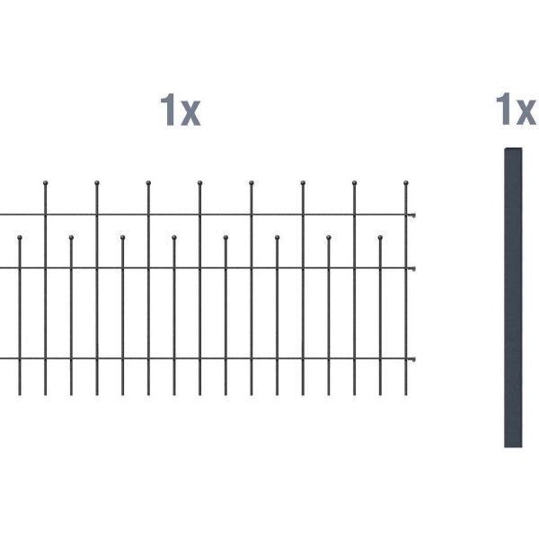 Metallzaun Anbau-Set Madrid Anthrazit z. Aufschrauben 100 cm x 200 cm