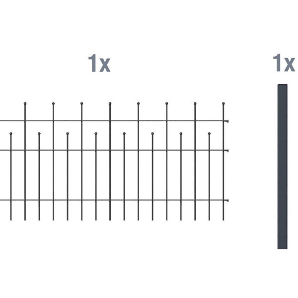 Metallzaun Anbau-Set Madrid Anthrazit z. Aufschrauben 75 cm x 200 cm