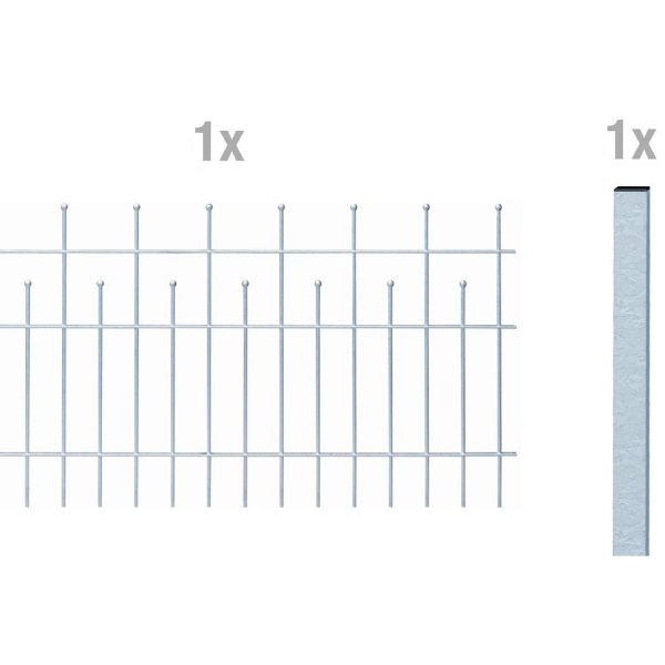 Metallzaun Anbau-Set Madrid verzinkt z. Aufschrauben 50 cm x 200 cm
