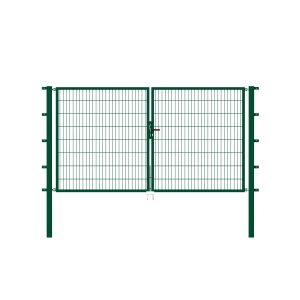 Metallzaun Doppeltor für Doppelstabmatte Grün z. Einbetonieren 140 cm x 250 cm