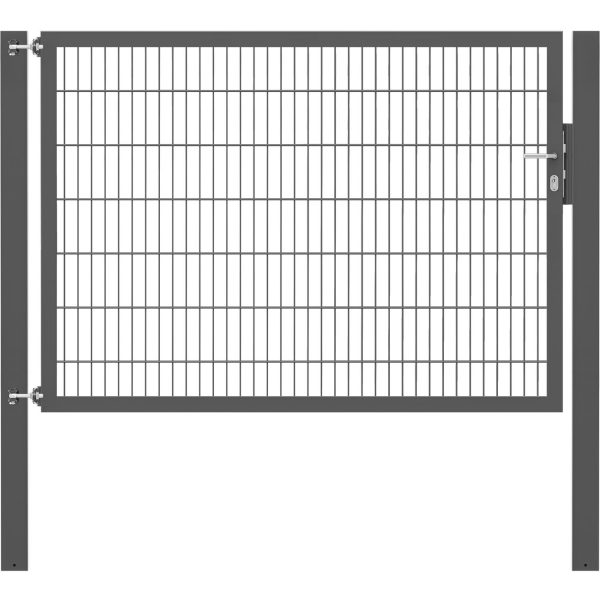 Einzeltor Flexo Plus 200 cm x 140 cm Pfosten 100 cm x 100 cm Anthrazit