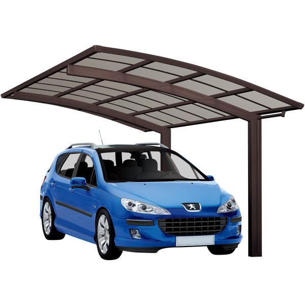 Ximax Alu Carport Portoforte Typ 80 Mattbraun XL 301 x 556 cm Sonderfertigung