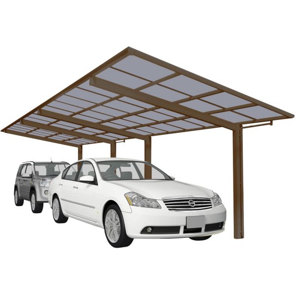 Ximax Alu Doppelcarport Linea Tandem Typ 60 Bronze 273 x 983 cm Sonderfertigung