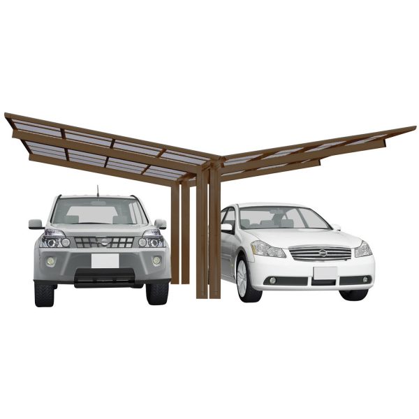 Ximax Alu Doppelcarport Linea Typ 60 Y-Bronze 548 x 495 cm Sonderfertigung