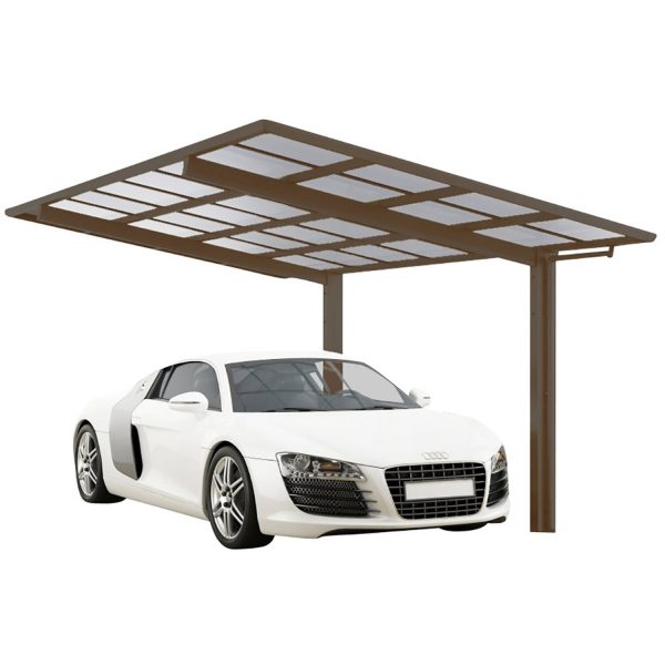 Ximax Alu Einzelcarport Linea Typ 80 Bronze XL 302 x 495 cm Sonderfertigung