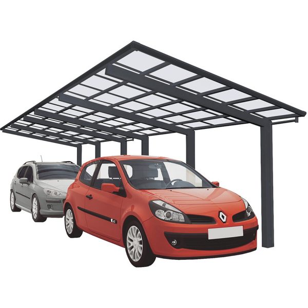 Ximax Alu Doppelcarport Linea Tandem Typ 110 Schwarz 273 x 983cm Sonderfertigung