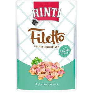 Rinti Hunde-Nassfutter Filetto Huhn mit Lachs in Jelly 100 g
