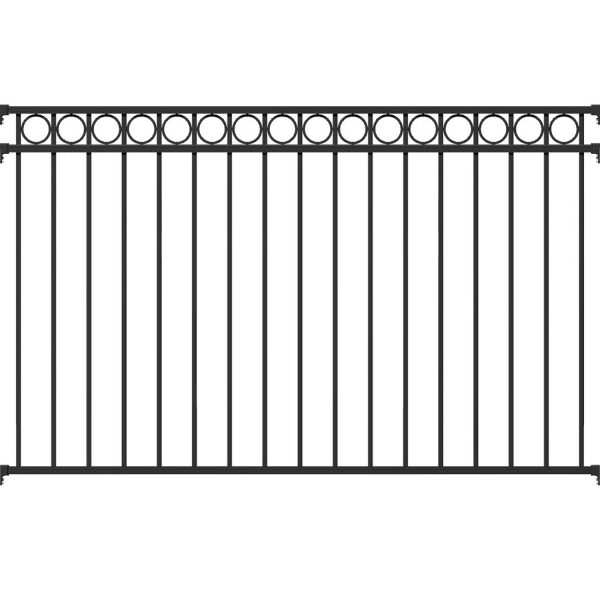 Metallzaun Zaunfeld Circle Schwarz 120 cm x 200 cm