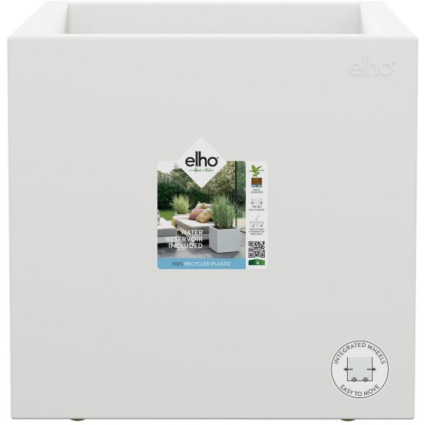 Elho Pflanztopf Vivo Next 30 cm x 30 cm x 30 cm Weiß mit Rollen