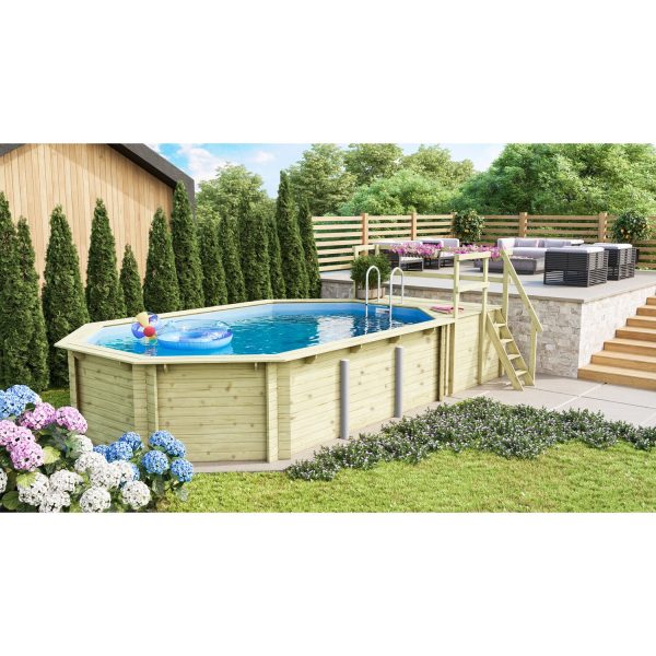 Karibu Pool 4 Set KDI mit Sonnenterrasse B und Eckterrasse