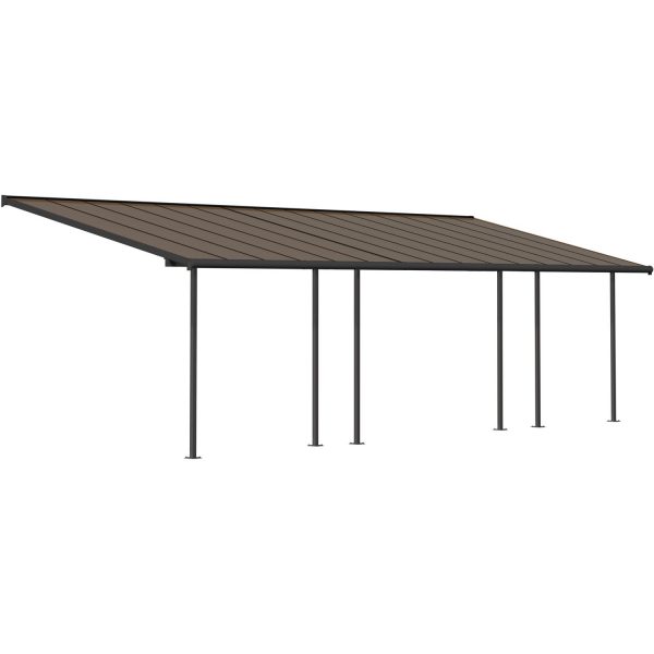 Palram - Canopia  Capri 3 x 9.2 Terrassenüberdachung Anthrazit Bronze VerGlasung