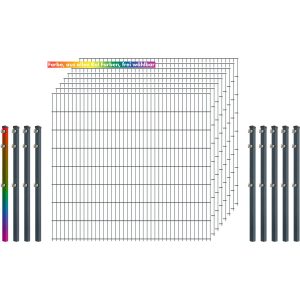 Industrie-Zaunset 8/6/8 Doppelstab 8 Matten +9 Pfosten 250/163 cm Freie Farbwahl