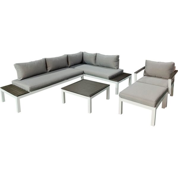 Gartenfreude Aluminium-Lounge Ambience Zwei- u. Dreisitzer Hocker uvm. Weiß