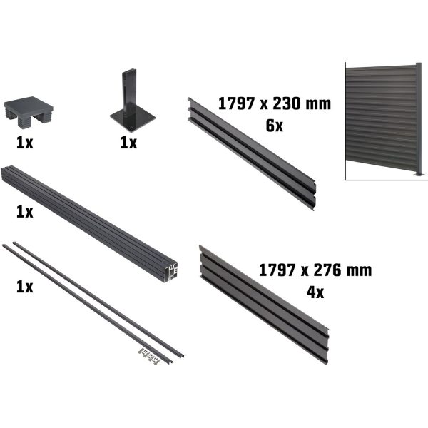 Floraworld Steckzaun-Set-Erweiterung Stahl 180 cm x 2000 cm