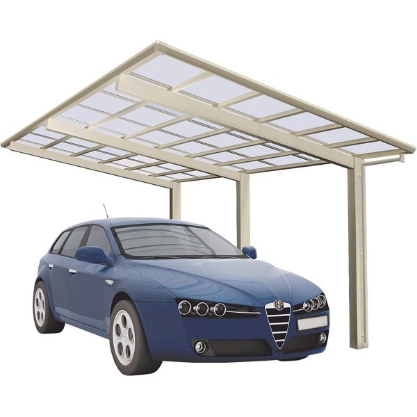 Ximax Alu Carport Linea Typ 110 Edelstahl-Look XS 243 x 495 cm Sonderfertigung