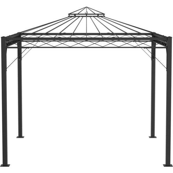 Eleo Pavillon Trento 269 cm x 308 cm x 308 cm Pulverbeschichtet Schwarz