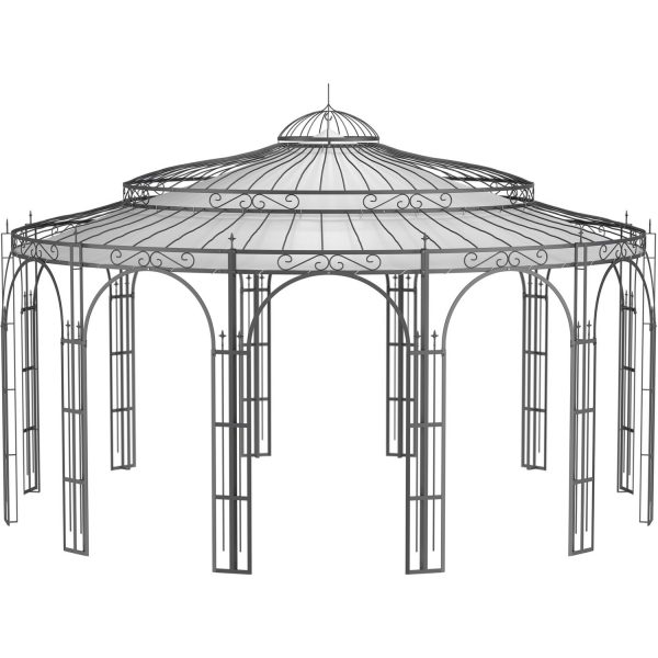 Eleo Sonnensegel Toskana Ø 550 cm für Pavillon Toskana Lichtgrau