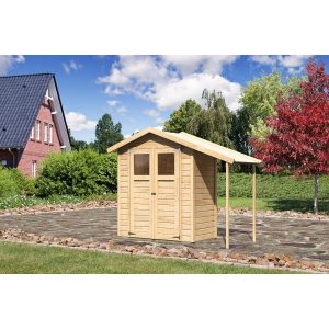 Karibu Holz-Gartenhaus/Gerätehaus Orsa Naturbelassen Satteldach 177 cm x 89