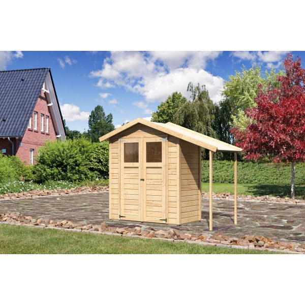 Karibu Holz-Gartenhaus/Gerätehaus Orsa Naturbelassen Satteldach 177 cm x 89